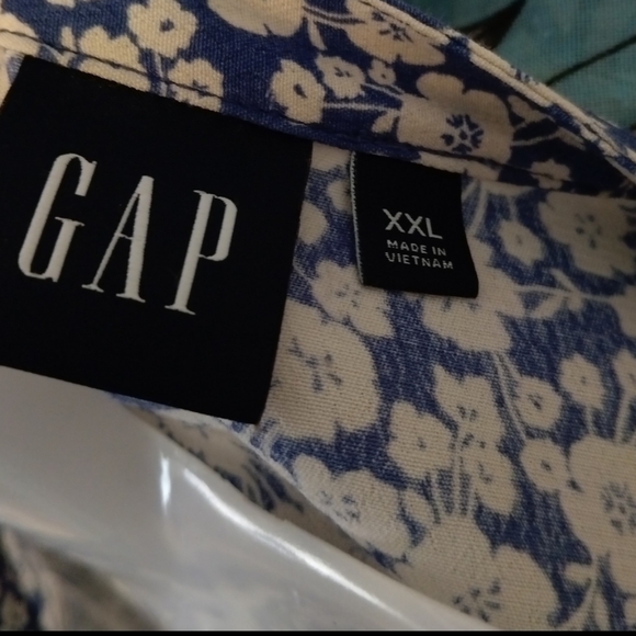 EC💙Gap Blue Floral Tiered Midi Dress - Picture 6 of 14